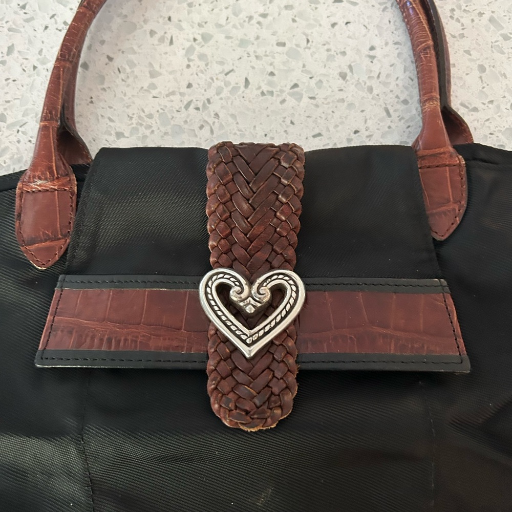 Elegant Black and Brown Women's Handbag
